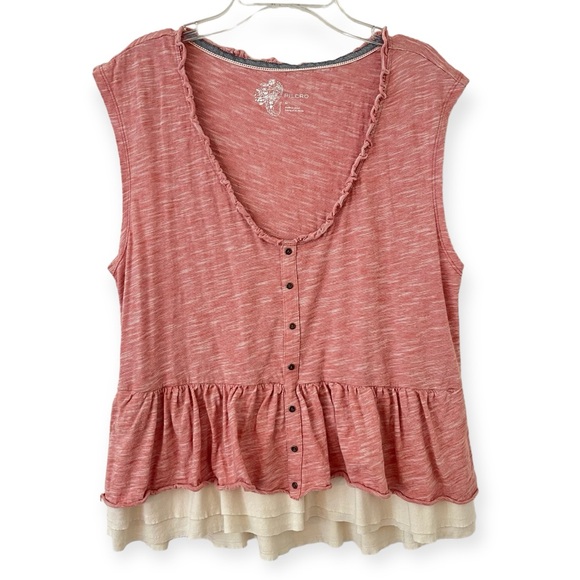 Pilcro and the Letterpress Pink Ruffle Tank Top - Picture 5 of 15